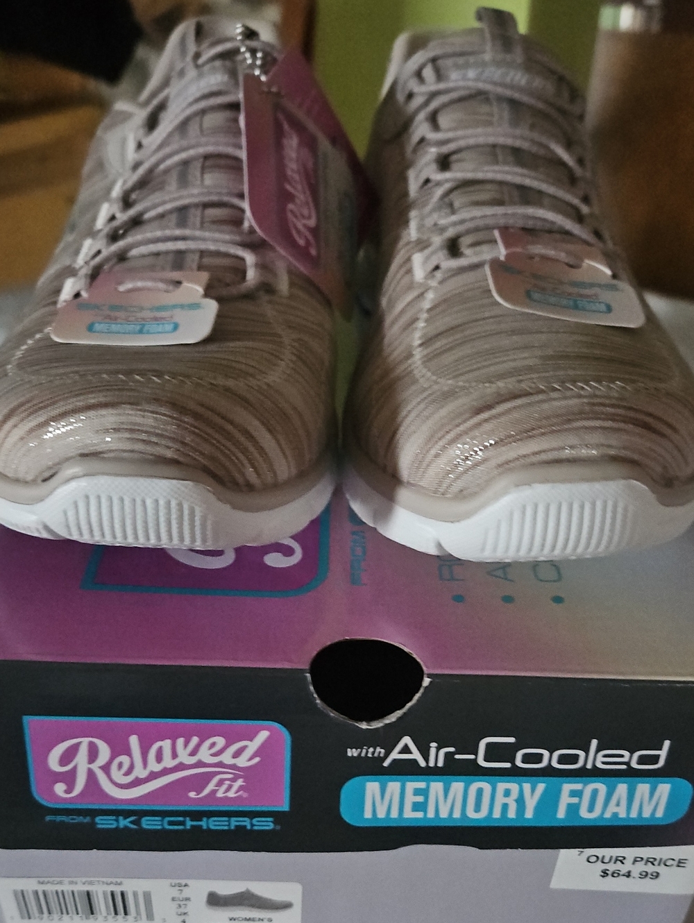 Skechers Women's Relaxed Fit Gold Slip-On Sneakers with Memory Foam